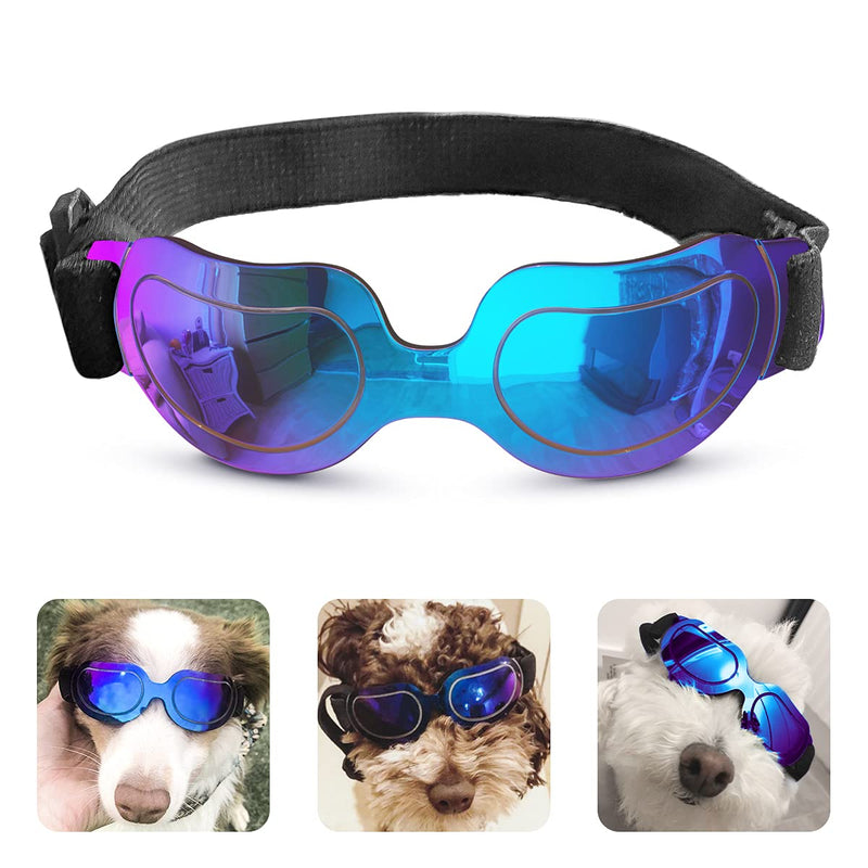 PEDOMUS Dog Sunglasses Small Dog Goggles Doggles Dog Glasses for Small Dogs Adjustable Band Blue - BeesActive Australia