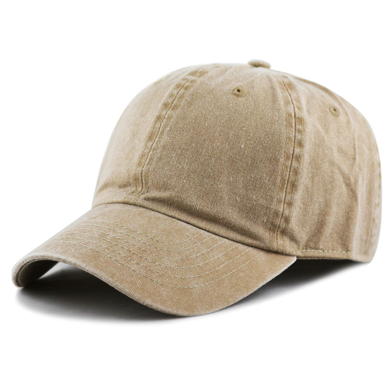 The Hat Depot 100% Cotton Pigment Dyed Low Profile Dad Hat Six Panel Cap 1. Tan - BeesActive Australia
