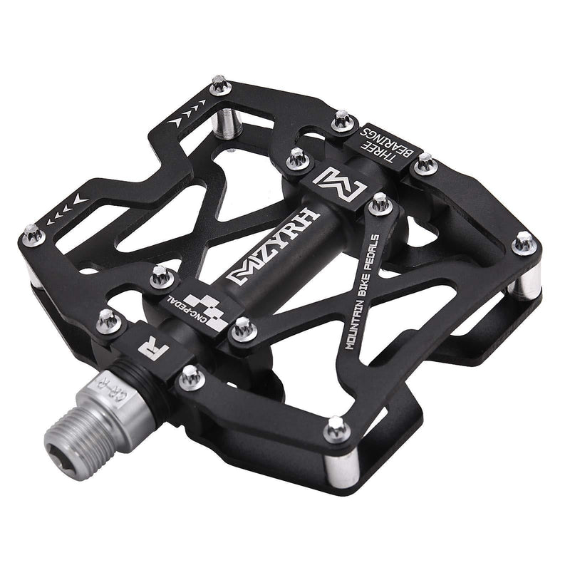 MZYRH Mountain Bike Pedals, Ultra Strong Colorful CNC Machined 9/16" Cycling Sealed 3 Bearing Pedals Black 3 Bearings - BeesActive Australia