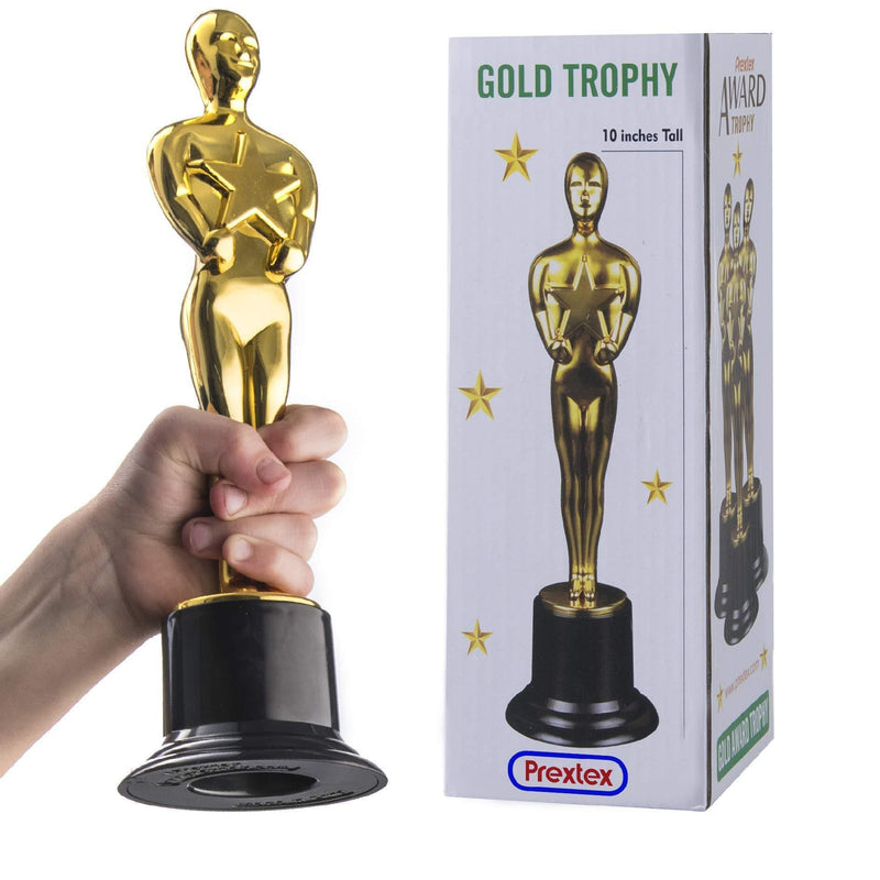 Prextex 10-Inch Gold Award Trophy for Trophy Awards and Party Celebrations, Award Ceremony, and Appreciation Gift, - BeesActive Australia