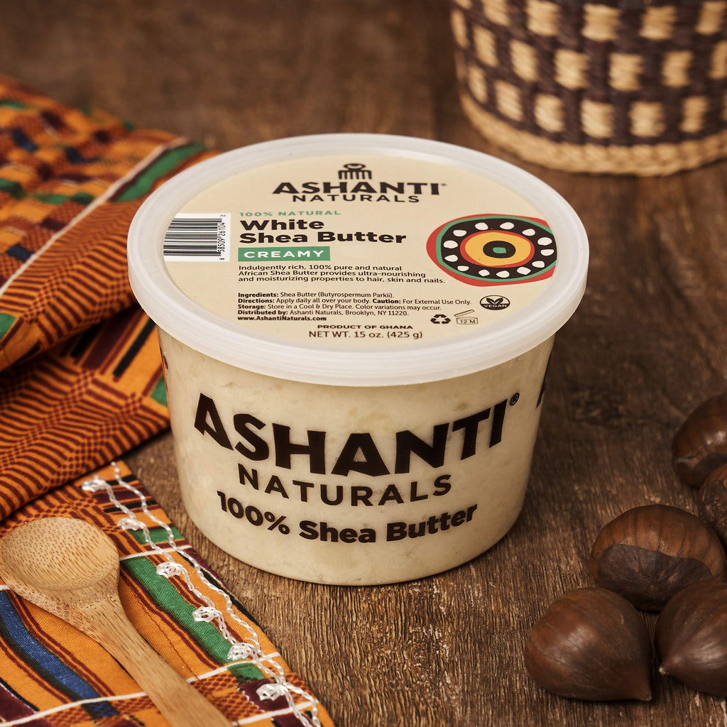 ASHANTI NATURALS 100% SOFT AND CREAMY NATURAL AFRICAN SHEA BUTTER, WHITE, 15OZ. - BeesActive Australia