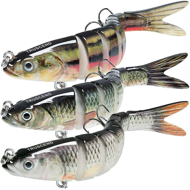 [AUSTRALIA] - TRUSCEND Fishing Lures for Bass Trout Multi Jointed Swimbaits Slow Sinking Bionic Swimming Lures Bass Freshwater Saltwater Bass Fishing Lures Kit Lifelike Fishing Gifts for Men Combination B 