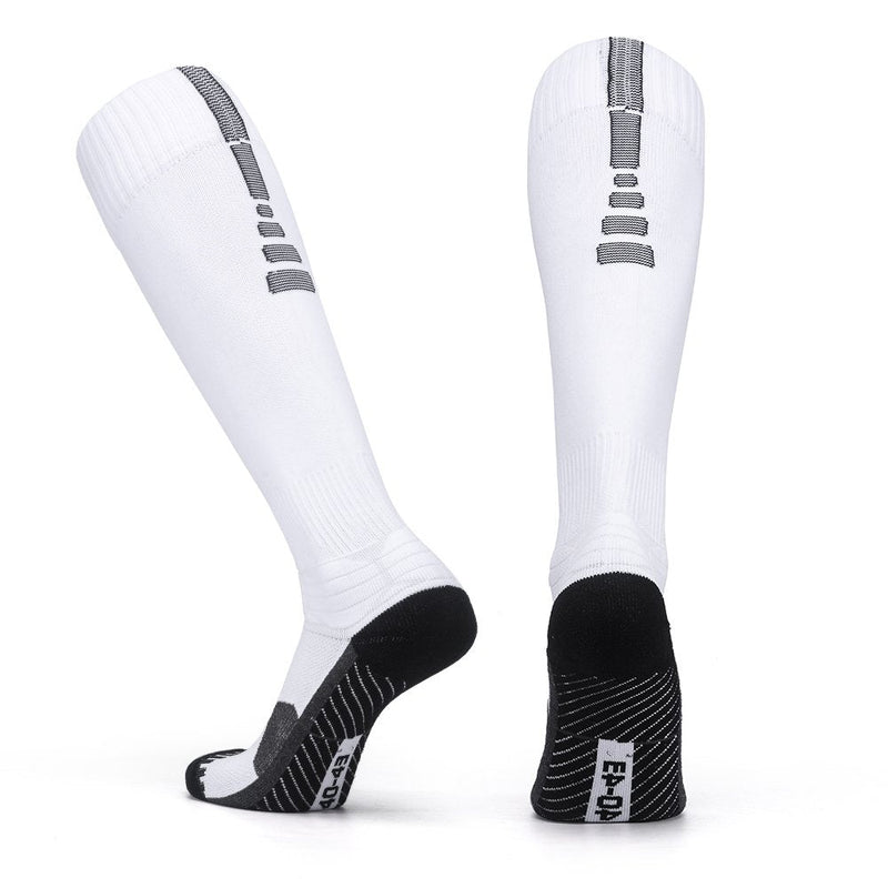 Pelisy Performance Mens Soccer Socks, Over The Calf Compression Athletic Socks for Running & Training, White X-Large - BeesActive Australia