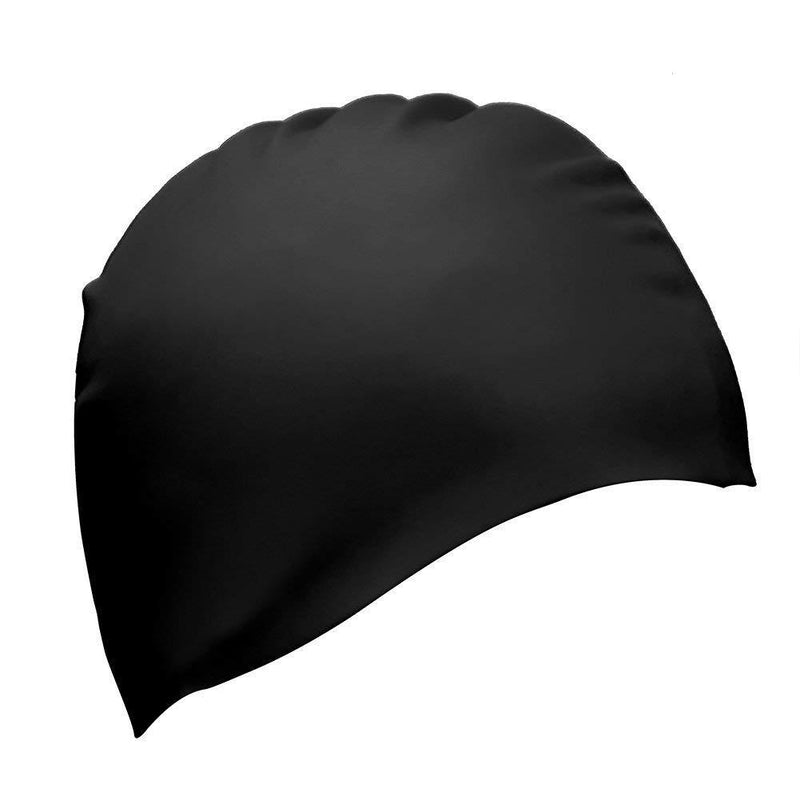 [AUSTRALIA] - Dreamslink Swim Cap, Comfortable Solid Silicone Swim Caps Fit for Long Hair and Short Hair, Swimming Cap for Men Women Adult Youths Black 