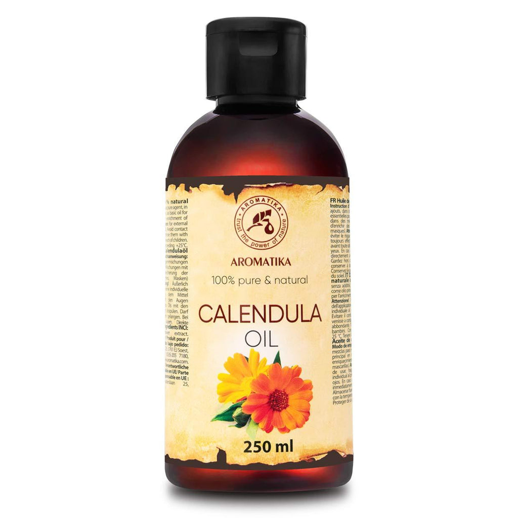 Calendula Oil 8.5 oz - 250ml - Calendula Officinalis Flower Extract – Infused - Almond Oil Base - 100% Pure & Natural - Marigold Oil – Benefits for Skin, Nails, Hair, Face, Body - BeesActive Australia