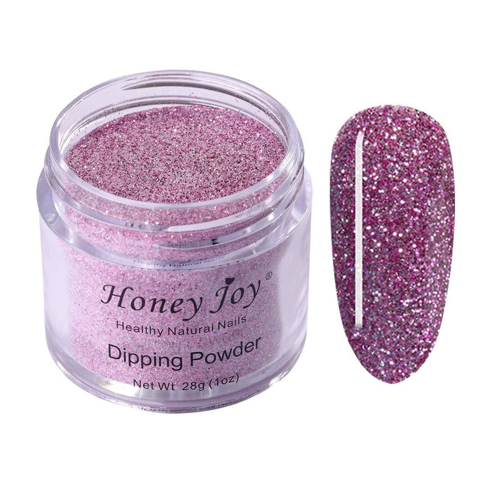 28g/Box Dark Pink Color with Glitter Dipping Powder No Lamp Cure Nails Dip Powder Like Gel Nail Polish Natural Dry for Nail Salon, No.113 - BeesActive Australia