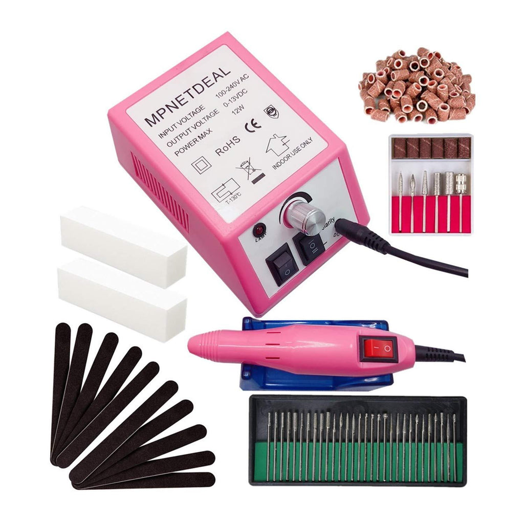 Electric Nail Drill Mpnetdeal Nail Drill Machine Nail File e File Drill Set Kit for Acrylic Nails Gel Nail Glazing Nail Drill Nail Art Polisher Sets Glazing Nail Drill Grinder Manicure Pedicure(Pink) Pink SetA - BeesActive Australia