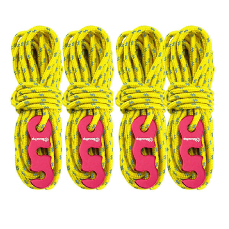 [AUSTRALIA] - TRIWONDER Reflective Guyline, Tent Cord Nylon Paracord Rope with Guyline Adjuster for Camping Tent, Outdoor Packaging Yellow - 4 Pack 