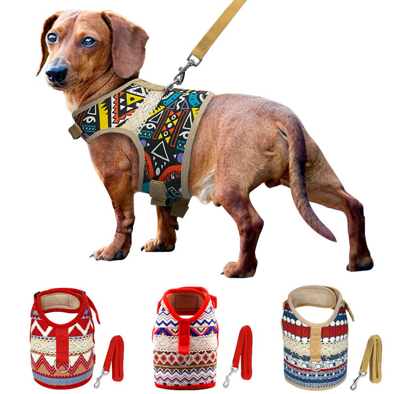 Muttitude Dog Harness & Leash Set for Small Breeds L 6-12 lb, Chest 13-16” Pueblo - BeesActive Australia