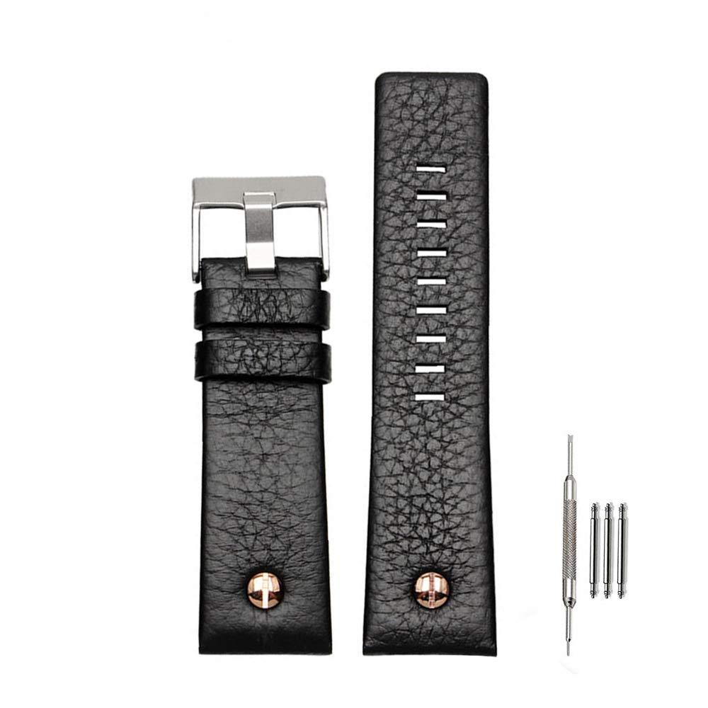 [AUSTRALIA] - Finjin R Calfskin Leather Watch Band Suitable for Men's Diesel Watches 26 mm black 
