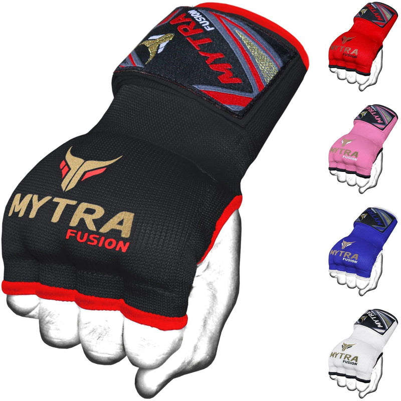 [AUSTRALIA] - Mytra Fusion Kids Hybrid Boxing Inner Gloves Punching Boxing MMA Muay Thai Gym Workout Gel Inner Gloves Black Junior 