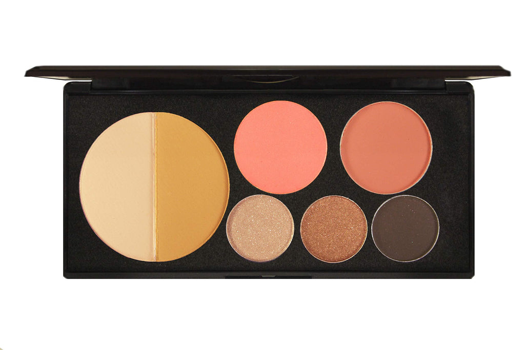 EVE PEARL Ultimate Face Palette Powder Eyeshadow Blush Long Lasting Natural Double Pigmented Glamour Makeup Set (Bombshell) - BeesActive Australia