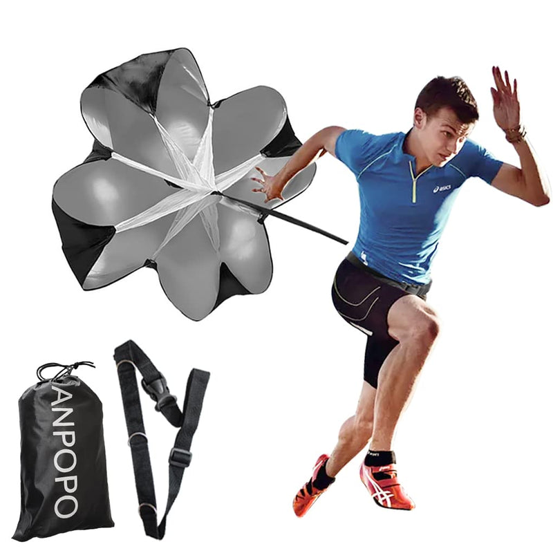ANPOPO Bfsmile Running Speed Training 56" Parachute with Adjustable Strap, Free Carry Bag. Speed Chute Resistance Running Parachute for Kids Youth and Adults (1 Umbrella) - BeesActive Australia