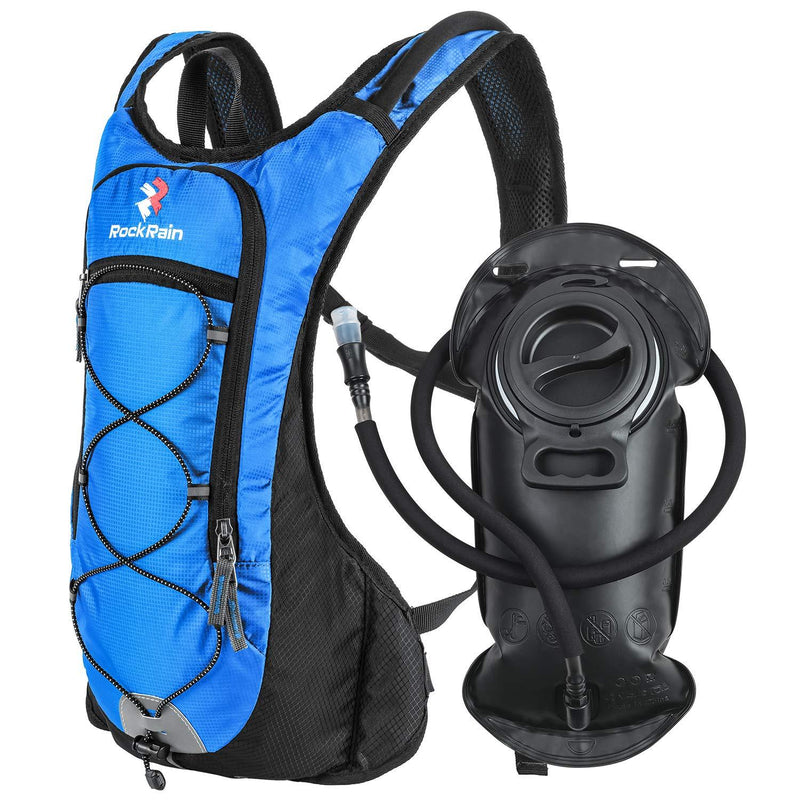 ROCKRAIN Hydration Pack, Windrunner Lightweight Hydration Backpack Pack with 2L BPA Free Water Bladder - Outdoor Sports Gear for Running, Cycling, Hiking, Biking, Camping Blue - BeesActive Australia