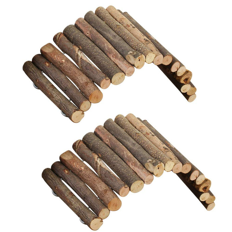 PINVNBY PIVBY Wooden Hamster Bridge,Rat Chew Toys for Chinchillas Guinea Pigs Hamster Mouse Rat, Rodents Ladder Toy for Small Animal (2Pack) - BeesActive Australia