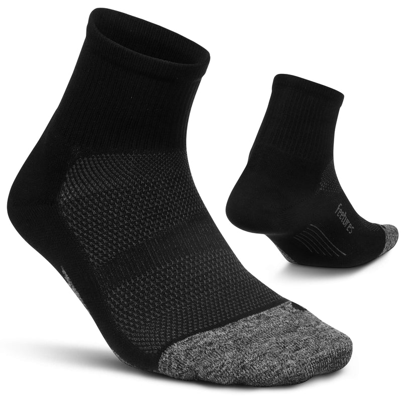 [AUSTRALIA] - Feetures Elite Light Cushion Quarter Sock Solid X-Large Black 