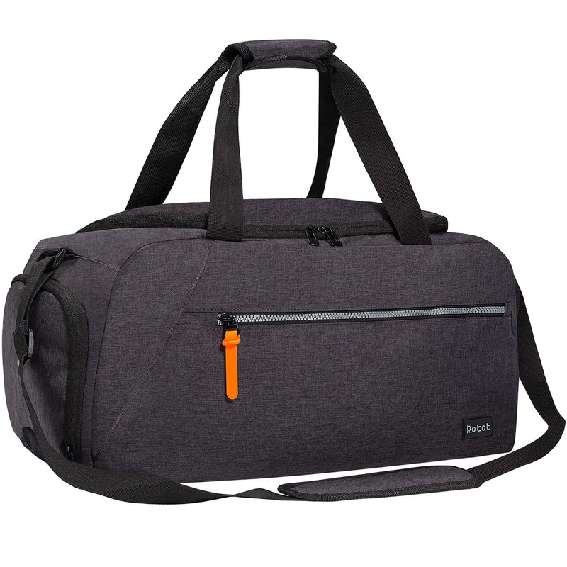 ROTOT Gym Duffel Bag, Gym Bag with Waterproof Shoe Pouch, Weekend Travel Bag with a Water-resistant Insulated Pocket Black - BeesActive Australia