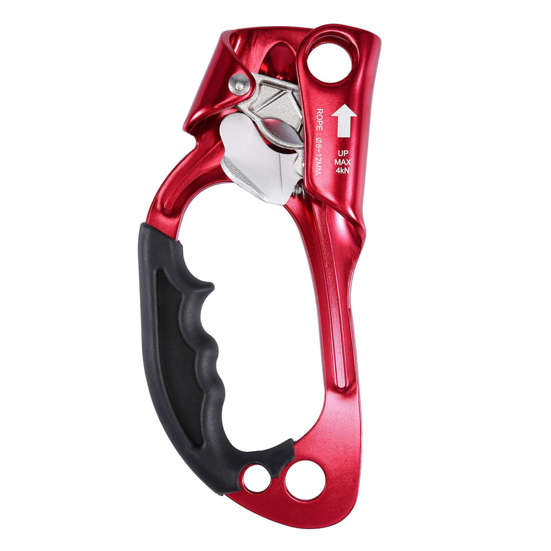 WILDKEN Climbing Hand Ascender Outdoor Mountaineering Tree Arborist Climbing Rappelling Equip Hand Ascender for 8-12MM Rope Left Right Hand Ascender Red 2 - Left - BeesActive Australia