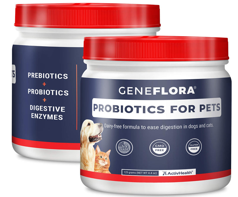 Digestive Enzymes and Probiotic for Pets (Dogs, Cats, Rabbits and More, 125 mg, 120 servings) by Geneflora for Pets Pack of 2 - BeesActive Australia