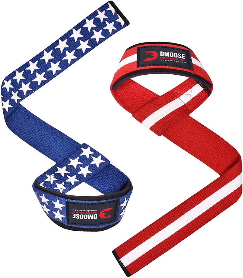 DMoose Lifting Straps for Weightlifting, 24 inch Pair Cotton Straps with Neoprene Padded Support for Max Hand Grip Strength Training I Wrist Straps for Weightlifting, Deadlift, Powerlifting - BeesActive Australia