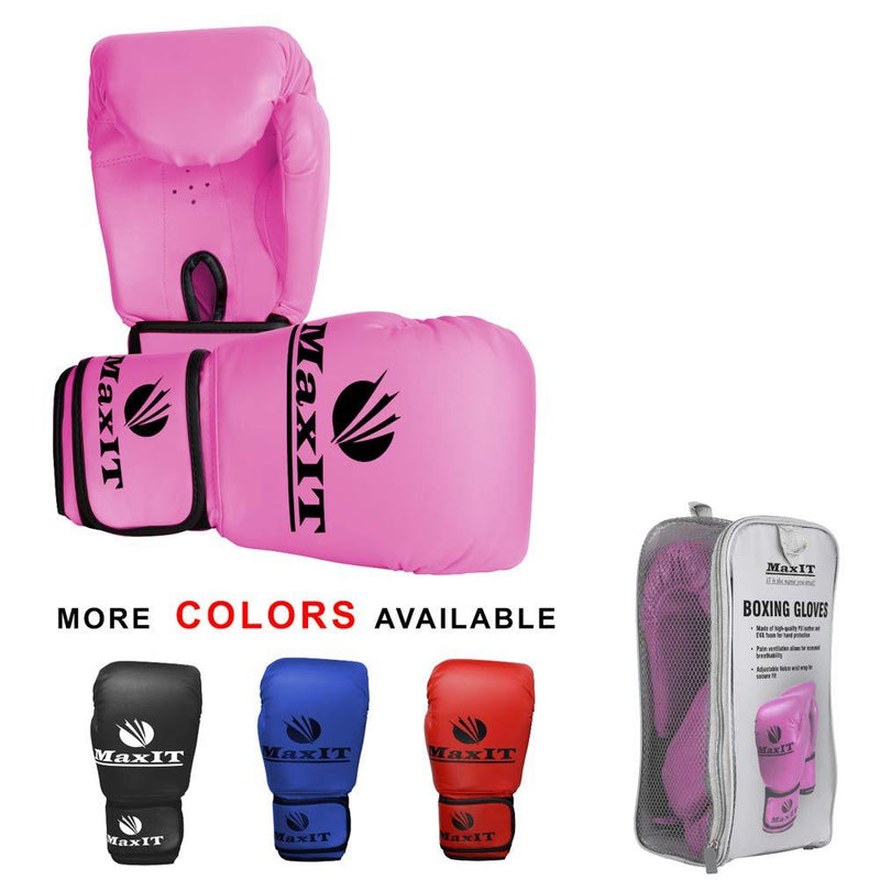 [AUSTRALIA] - MAXIT Pro Style Boxing Gloves | Padded Odor-Free for Men or Women | Hand Glove Set for MMA, Muay Thai, Sparring, Boxing, Kickboxing, Punching Bag, Training, Fighting Sports PINK 10 oz 