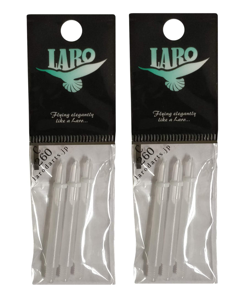 [AUSTRALIA] - LSTYLE Dart Shafts: Laro Nylon Locked - Non Spinning 330 Long/Medium Milky White 2-Pack 
