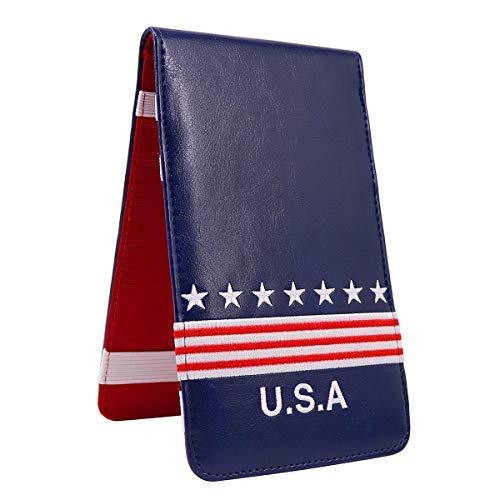 Craftsman Golf USA Star Red Stripes Blue Pu Leather Scorecard & Yardage Holder Cover Also Available Customized Name Version Blank One - BeesActive Australia