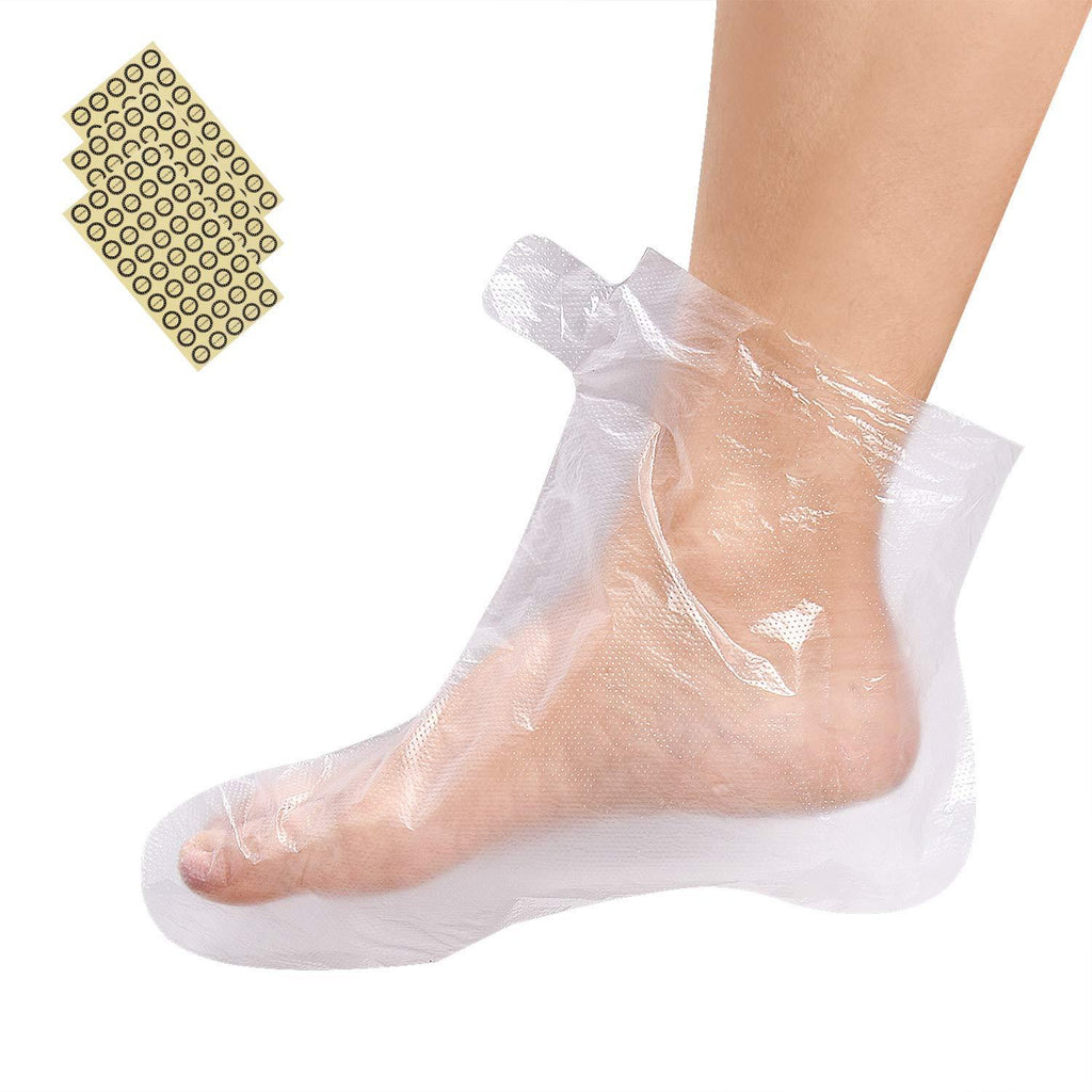 Noverlife 200PCS Clear Plastic Disposable Booties, Paraffin Bath Liners for Pedicure Hot Spa Wax Treatment, Thermal Paraffin Wax Therapy Foot Covers Protector Liners - BeesActive Australia