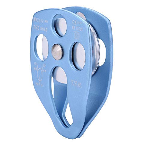 Climbing Pulley, 32KN Durable Versatile General Purpose Small Aluminum Rope Pulleys for Rock Climbing Rescue Caving Pulley System and Other Outdoor Activities Silver Blue - BeesActive Australia