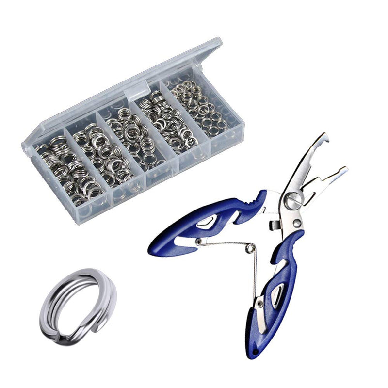 GREATFISHING 200PCS High Strength Heavy Stainless Steel Split Ring Lure Tackle Connector with Fishing Pliers 30lb to 120lb Test 200PC split ring - BeesActive Australia