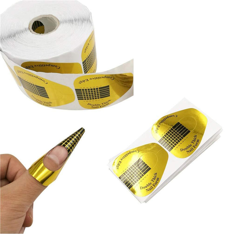 Tvoip 100 Pieces Horseshoe-shaped Nail Art Acrylic Nail/UV GEL Nail Extention Tips Form Guide Sticker - BeesActive Australia