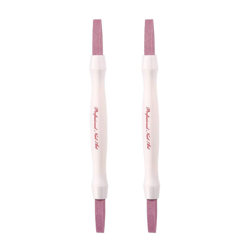 Lurrose 2PCS Pumice Stone Double-headed Nail Cuticle Pusher Nail Art File Buffing Tool - BeesActive Australia