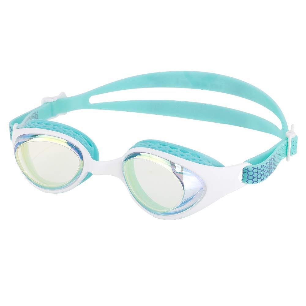 [AUSTRALIA] - LANE 4 iexcel Performance & Fitness Junior Swim Goggle - Hydrodynamic Design, Anti-Fog UV Protection for Adults Men Women VX-961 (Clear Gold/GRE, -3.0) 