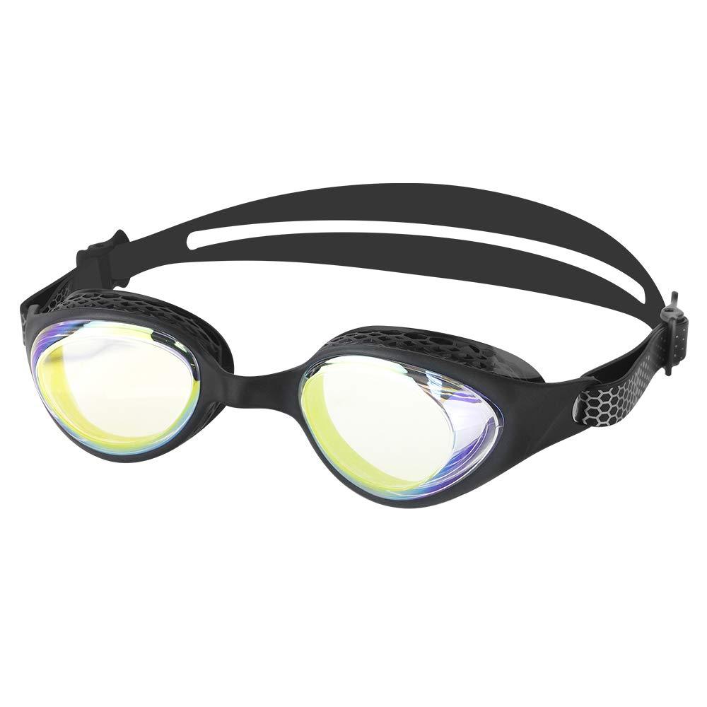 [AUSTRALIA] - LANE 4 iexcel Performance & Fitness Junior Swim Goggle - Hydrodynamic Design, Anti-Fog UV Protection for Adults Men Women VX-961 (Clear Gold/BLK, -3.0) 