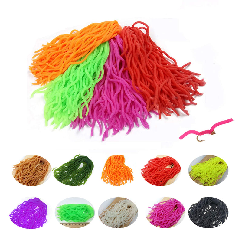 GREATFISHING Best Color Combo Set Leg Squirmy Wormy Fly Tying Materials for San Juan Fly Flies Soft Lure Ultra Stretchy Fishing Worm Body Trout Floating Assortment 10 Color 200PC Legs - BeesActive Australia