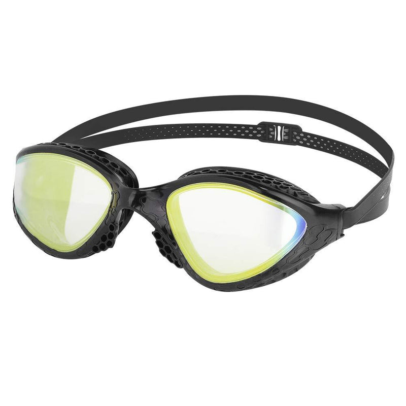[AUSTRALIA] - LANE 4 iron3 Performance & Fitness Swim Goggle - Hydrodynamic Design, Anti-Fog UV Protection for Adults Men Women VR-945 (Clear/Gold/Black) 