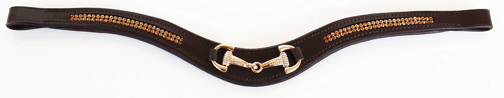 [AUSTRALIA] - CHALLENGER English Cob Padded Leather Dressage Bridle Browband w/Snaffle Charm 803432CKC 