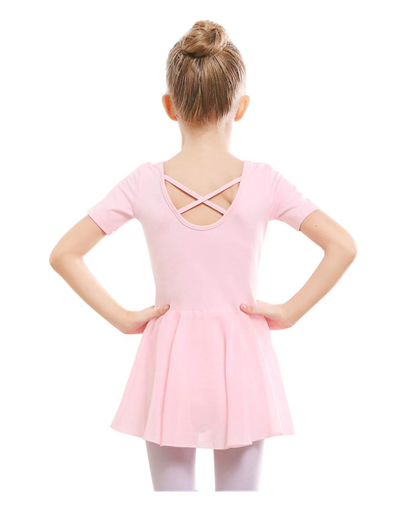 [AUSTRALIA] - STELLE Girls Ballet Short Sleeve Dress Leotard for Dance, Gymnastics and Ballet(Toddler/Little Girl/Big Girl) 4T Ballet Pink 