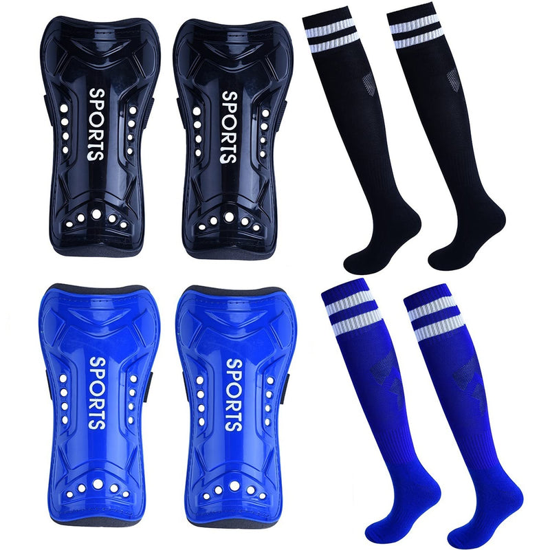 cGy Soccer Shin Guards, Youth Soccer Shin Pads, Breathable and Lightweight Child Calf Protective Gear Soccer Equipment for 3-15 Years Old Boys Girls Toddler Kids Teenagers L 4'7 - 5'4 Tall 2 Pairs + Socks - BeesActive Australia