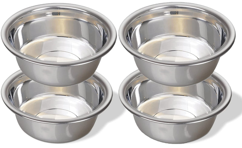 Greendale - Stainless Steel Metal Dog Bowls - Perfect for Dog Food, Water and as Replacement Bowls for Elevated Stands Stainless Steel 6.75 Cup - 4 Pack - BeesActive Australia
