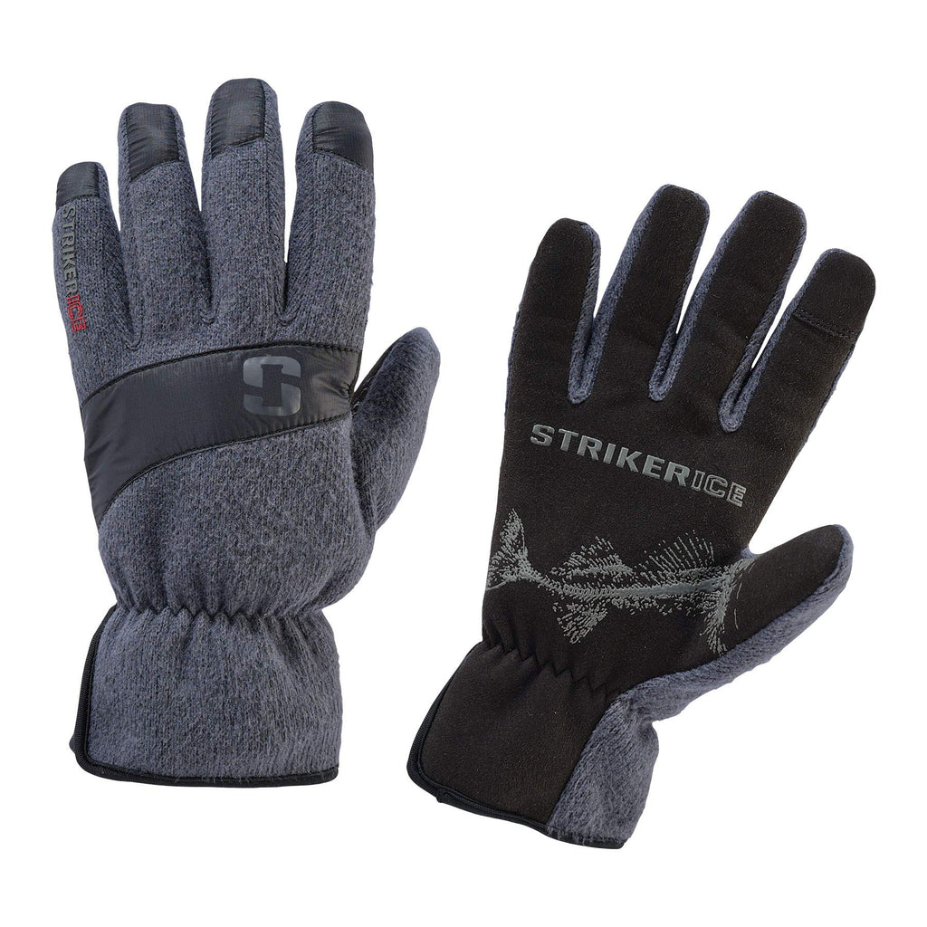 Striker Ice Men's Warm Tech Touch Fingertip Fleece Driving Gloves, Gray/Black, X-Large - BeesActive Australia