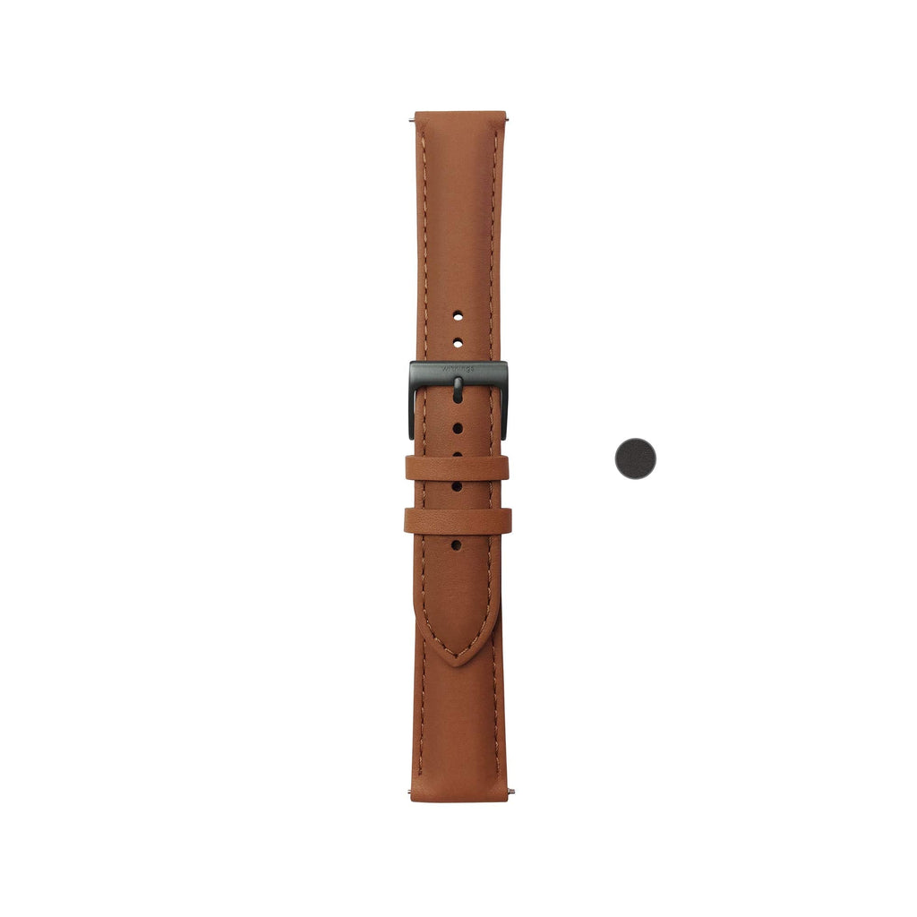 Withings Leather Wristbands for Steel HR, Steel HR Sport, Move ECG and Move Leather 20mm Brown - Sport Buckle - Curved - BeesActive Australia