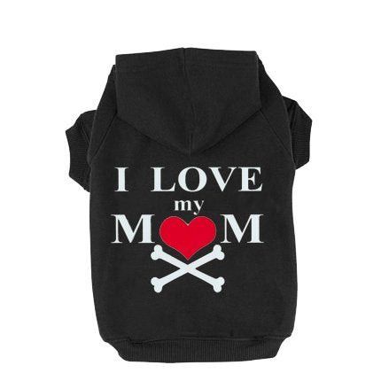 EXPAWLORER Dog Hoodie - Fall Soft and Warm Dog Sweatshirt, Pet Clothes Autumn Winter Coat with “I Love My MOM” Print for Puppy,Cat, Small Medium Large Dogs X-Large - BeesActive Australia