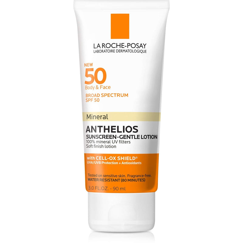 La Roche-Posay Anthelios Mineral Sunscreen Gentle Lotion Broad Spectrum SPF 50, Face and Body Sunscreen with Zinc Oxide and Titanium Dioxide, Oil-Free 3 Fl Oz - BeesActive Australia