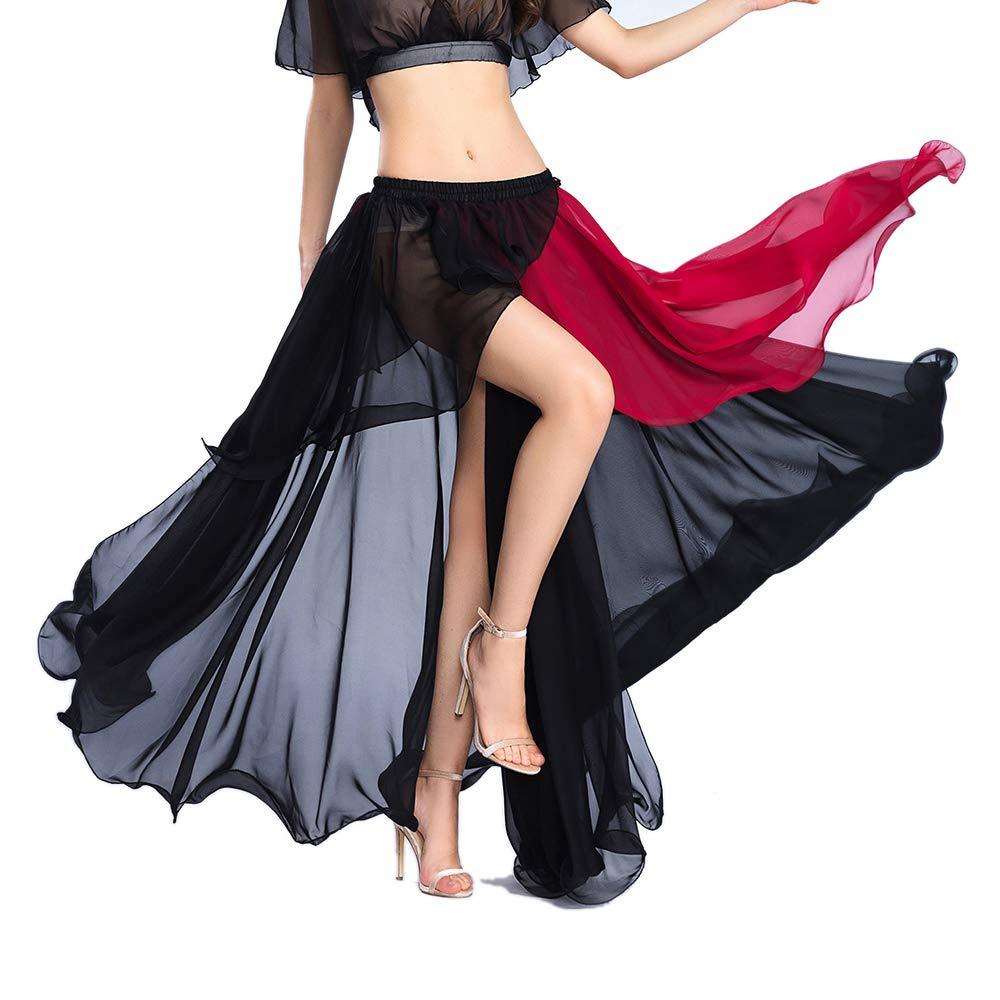 [AUSTRALIA] - ROYAL SMEELA Chiffon Fairy Belly Dance Skirt Belly Dancing Costume, One Size, 3 Colors Black, Purple, Pink 