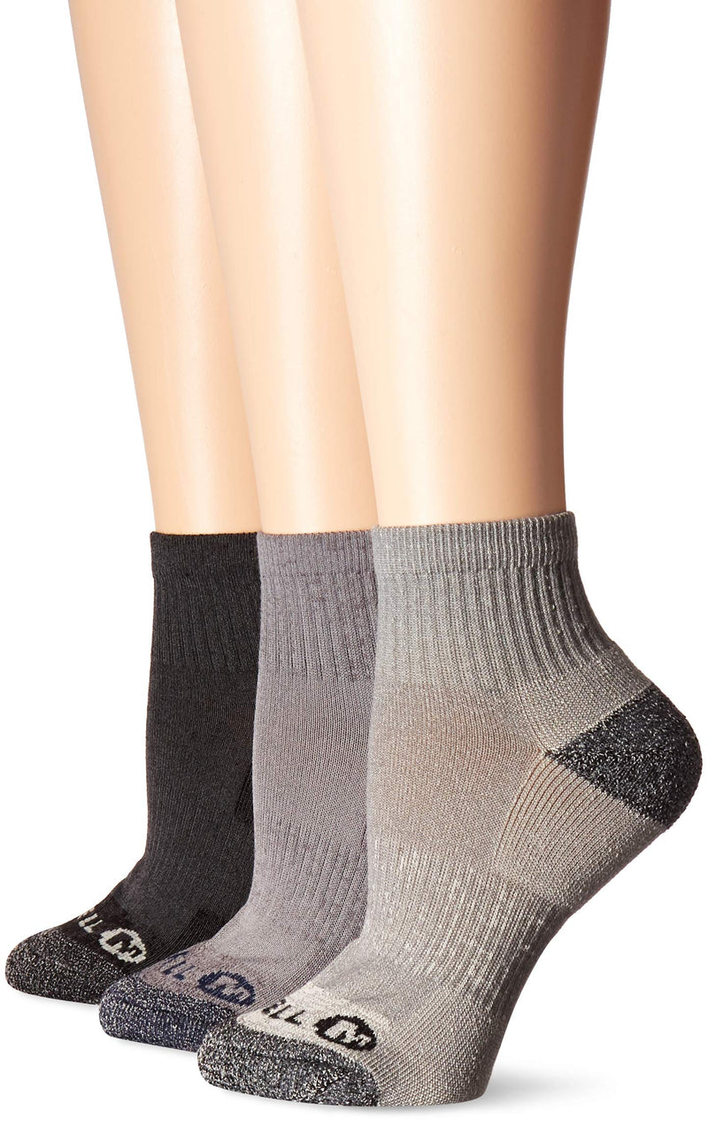 Merrell womens Cushioned Performance Hiker Socks 9-11 Charcoal Black (Quarter) - BeesActive Australia