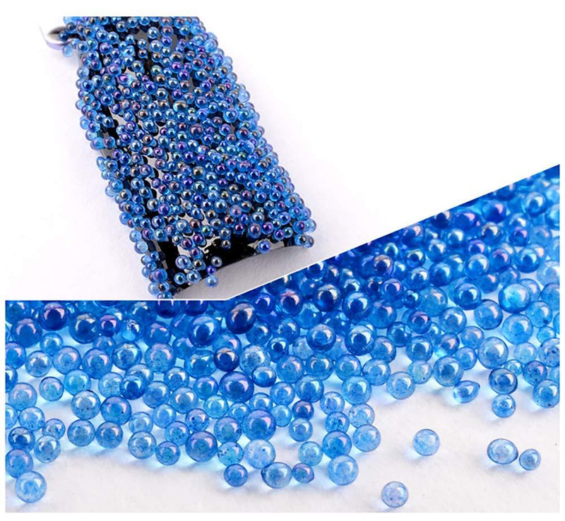 Minejin Nail Art 3D Micro Rhinestone Crystal Glass Mini Beads Manicures DIY Glitter Caviar Decoration Tips 6 Colors 6 Color Mini Beads - BeesActive Australia