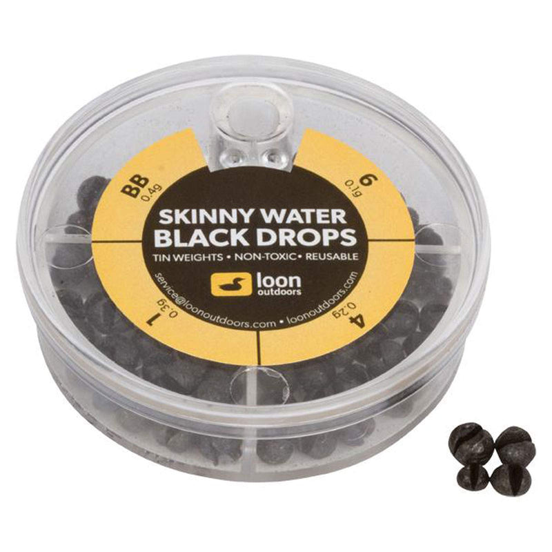 Loon Outdoors Tin Drops 4 Division - Skinny Water Split Shot (Black) - BeesActive Australia