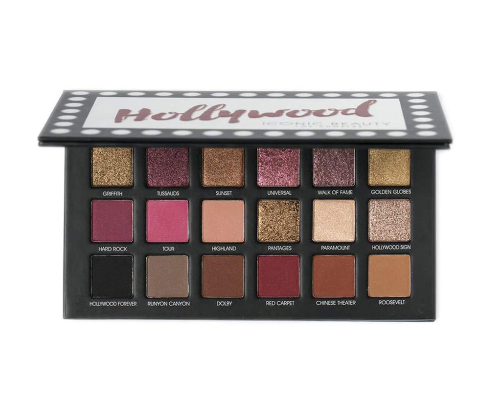 Iconic Beauty Los Angeles 18 Color Eyeshadow Palette, Hollywood, 7.16 Ounce - BeesActive Australia