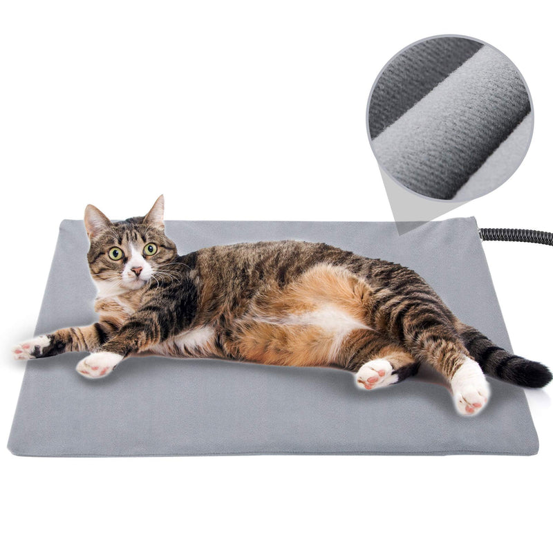 Pet Heating Pad for Cat Dog,Soft Electric Blanket Auto Temperature Control Waterproof Indoor,House Heater Animal Bed Warmer Heated Floor Mat,Whelping Supply for Pregnant New Born Pet M:17.7''x15.8'' Gray - BeesActive Australia
